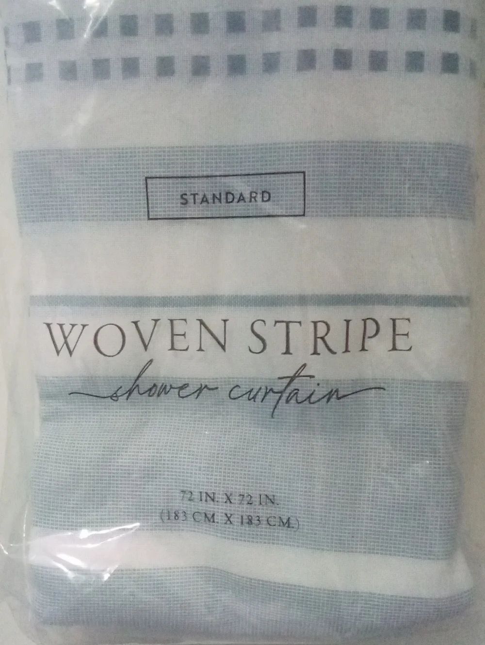 Woven Stripe Shower Curtain - Blue and White NWT $76.99 By Ienjoy Home